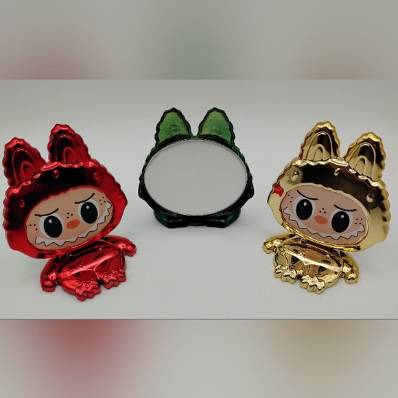 (3)Labubu Red, Green, & Gold Phone Stand/Mirror Turns 360° Very Durable - Picture 2 of 5